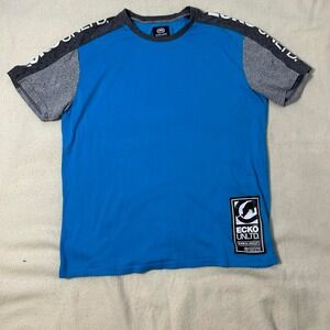 Blue Ecko Unltd. T-shirt with‎ grey sleeves #EckoUnltd